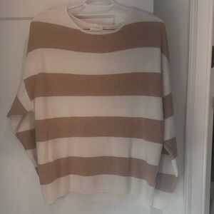 Cyrus Tan and White Striped Sweater